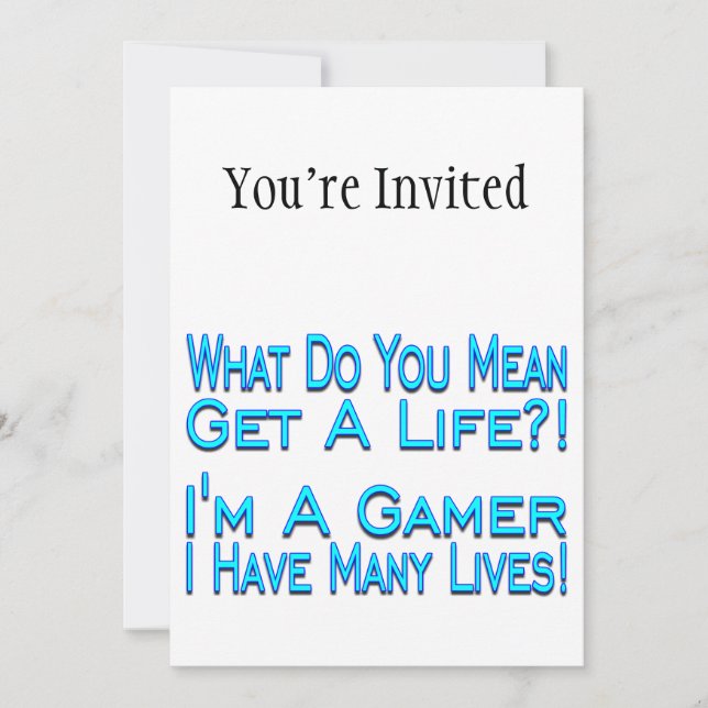 Many Lives Gamer Invitation (Front)