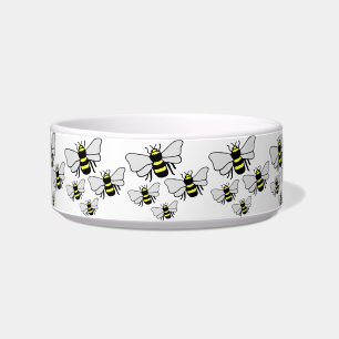Many Many Bees Dog Bowl