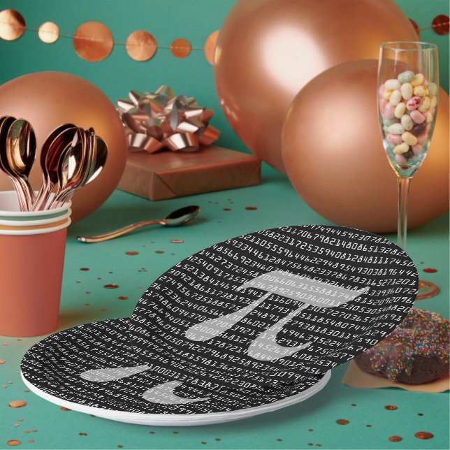 Many Many Digits of Pi Mathematical Constant Paper Plate (Multi)