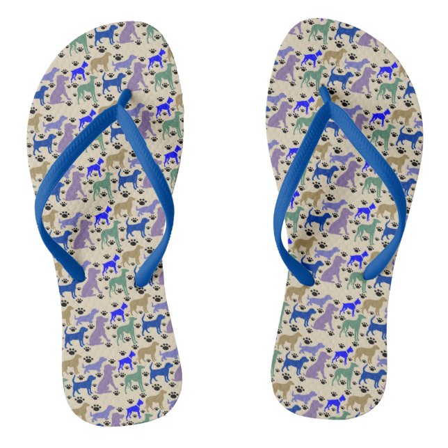 Many Many Dogs Flip Flops (Footbed)
