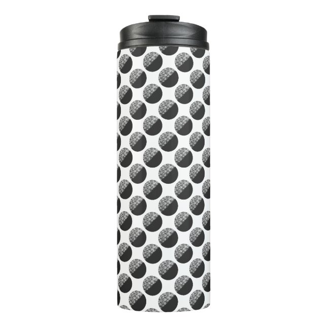 Many Moons Black & White Pattern Thermal Tumbler (Front)
