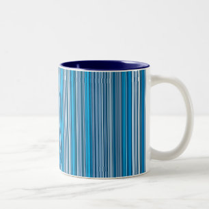 Many multi colored stripes in the blue Two-Tone coffee mug