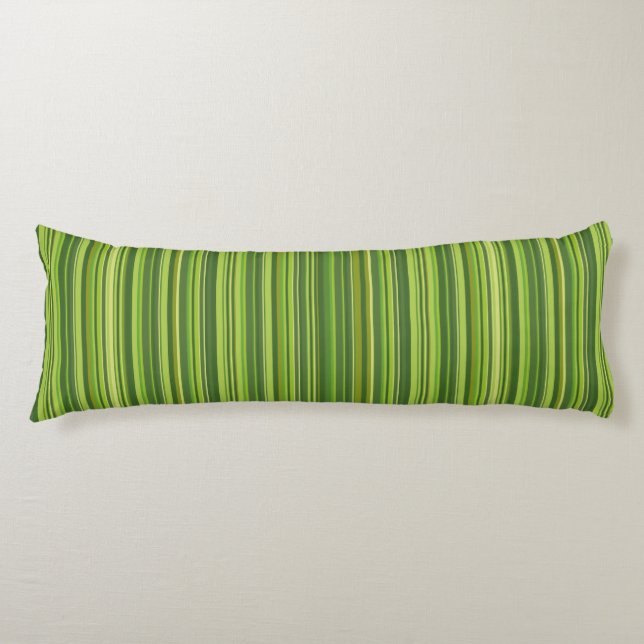 Many multi coloured stripes in green body cushion (Front)