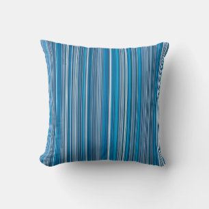 Many multi coloured stripes in the blue... cushion