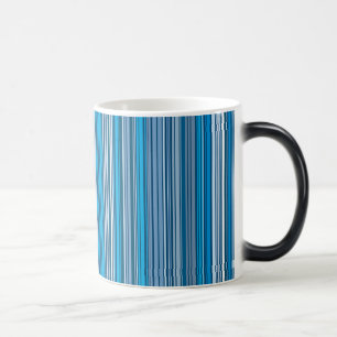 Many multi coloured stripes in the blue... magic mug