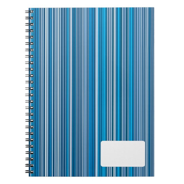 Many multi coloured stripes in the blue... notebook (Front)