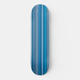 Many multi coloured stripes in the blue... skateboard