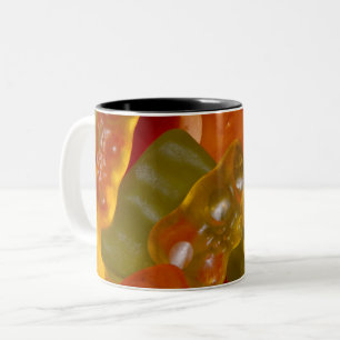 Many multicolored jelly babies... Two-Tone coffee mug