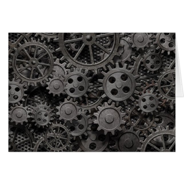 Many old rusty metal gears or machine parts (Front Horizontal)