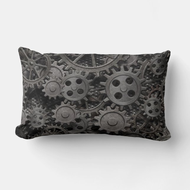 Many old rusty metal gears or machine parts lumbar cushion (Front)