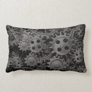 Many old rusty metal gears or machine parts lumbar cushion