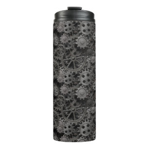 Many old rusty metal gears or machine parts thermal tumbler