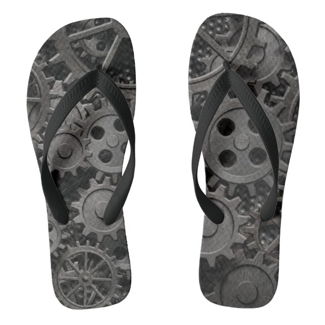 Many old rusty metal gears or machine parts thongs (Footbed)