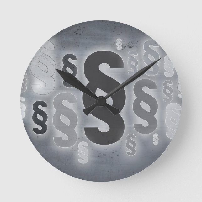 Many paragraphs in front of concrete wall concept round clock (Front)