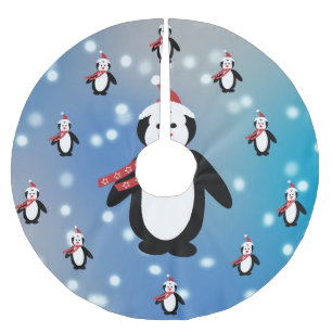 Many Penguins Brushed Polyester Tree Skirt
