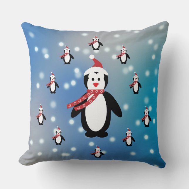 Many Penguins Cushion (Front)