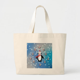 Many Penguins Large Tote Bag