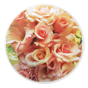 Many pink roses ceramic knob