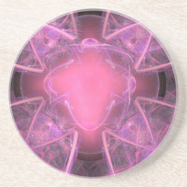 Many Pink Swirls Coaster (Front)