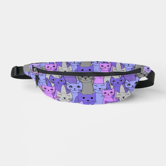 Many Purple Cats All-Over Print Fanny Pack (Front)