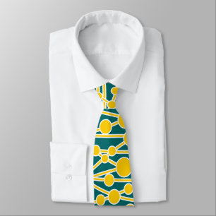 Many Roads II Amber with White on Teal 006666 Tie