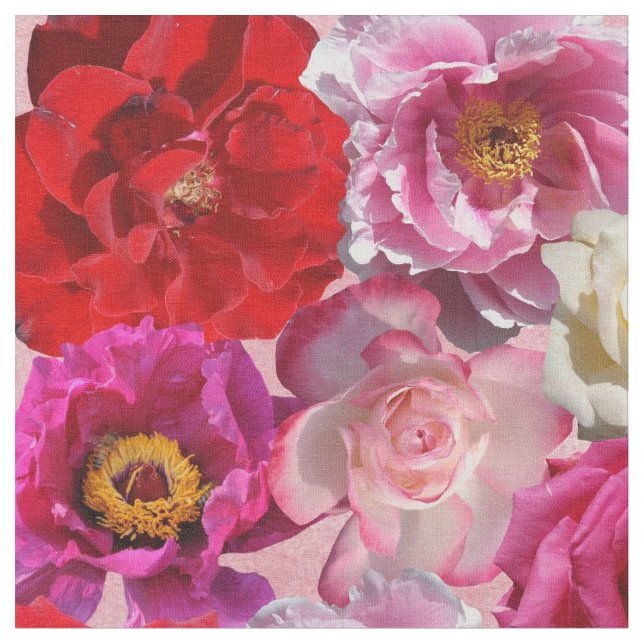 many roses print fabric (Close Up)