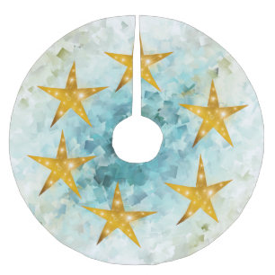 many small grey and blue diamonds brushed polyeste brushed polyester tree skirt