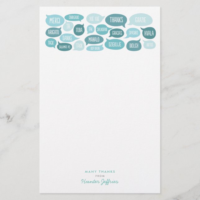 Many Thanks Customisable Thank You Stationery (Front)