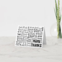 Many THANKS Word Cloud On Gingham