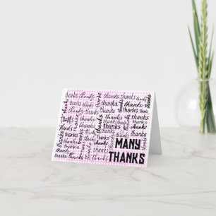 Many THANKS Word Cloud On Gingham Thank You Card
