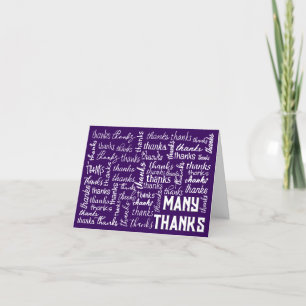 Many THANKS Word Cloud On Purple Thank You Card