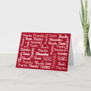 Many Thanks Word Cloud On Red Thank You Card