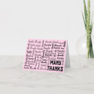 Many THANKS Word Cloud Thank You Card