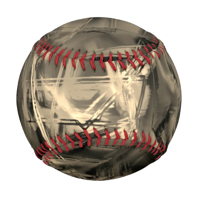 Many twisted squares stained with 'brushstrokes' baseball (Front)