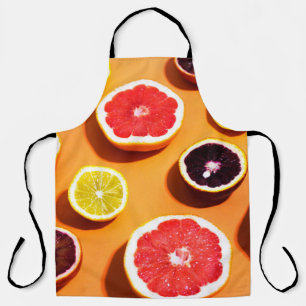 Many variety citrus fruits pattern in sunlight on apron