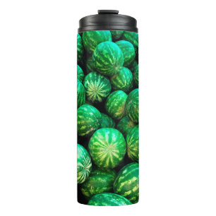 Many watermelons on the market background thermal tumbler