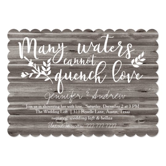 Many Waters Cannot Quench Love Bridal Card