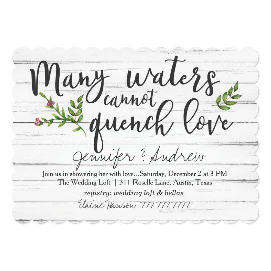 Many Waters Cannot Quench Love Bridal Card