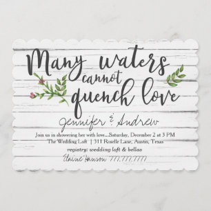 Many Waters Cannot Quench Love Bridal Invitation