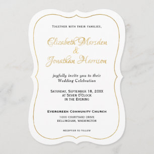 Many Waters Scripture Elegant Formal Gold Script Invitation