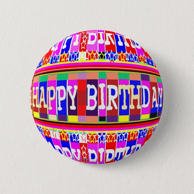 MANY ways to say HAPPY Birthday: by Naveen 6 Cm Round Badge (Front)