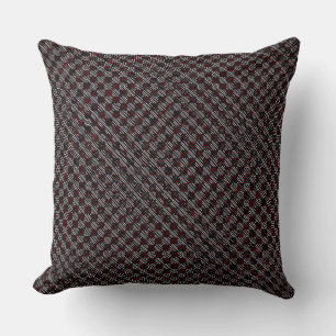 Many weird chequered or slanted stripes, dotted cushion