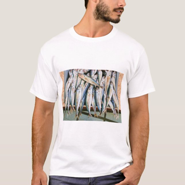 Many whole anchovies lying side by side in crate T-Shirt (Front)