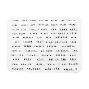 Many words on cubes magnet