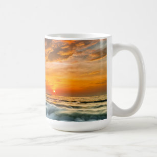 Manyar Beach At Sunrise Coffee Mug