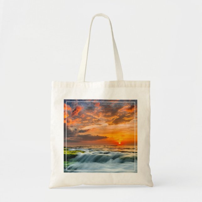 Manyar Beach At Sunrise Tote Bag (Front)