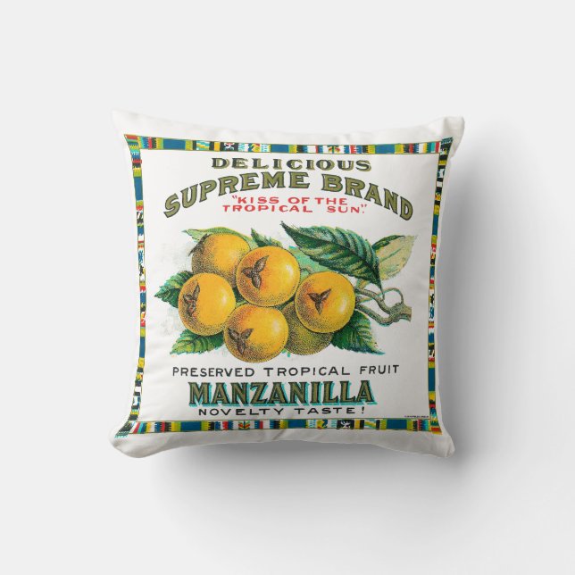 Manzanilla Preserves Throw Pillow (Front)
