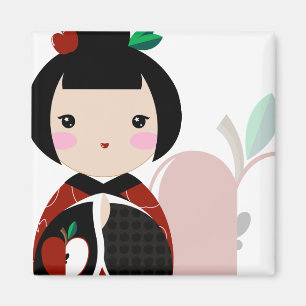 Manzanita Kokeshi Close Up Magnet