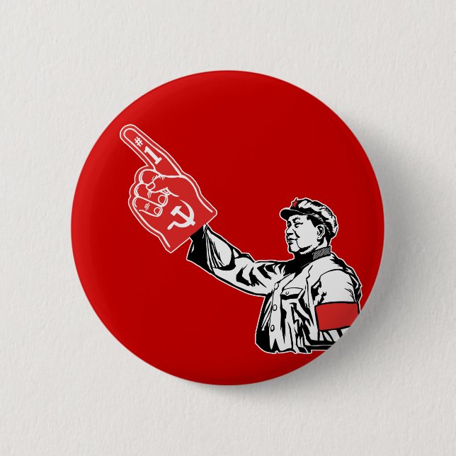 Mao - Communism is #1 6 Cm Round Badge (Front)