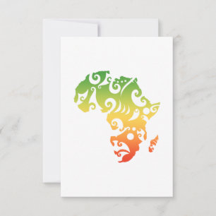 Maori Africa Map Tribal Tattoo - Gift Idea Thank You Card